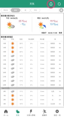 天気の通知が届くようになりました ココダヨ 公式ヘルプセンター 見守り 安否確認 防災情報 位置情報共有アプリ Cocodayo